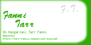 fanni tarr business card